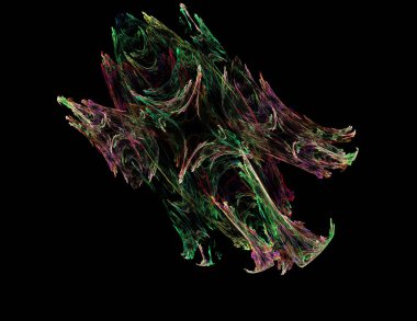 Siyah Renk Üzerine Bir Dijital Fraktal Resmi