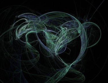 Siyah Renk Üzerine Bir Dijital Fraktal Resmi