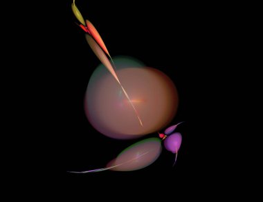 Siyah Renk Üzerine Bir Dijital Fraktal Resmi