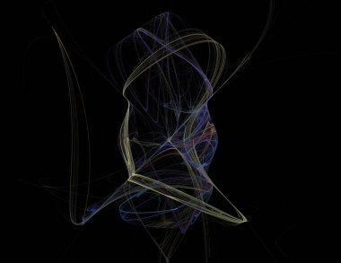 Siyah Renk Üzerine Bir Dijital Fraktal Resmi