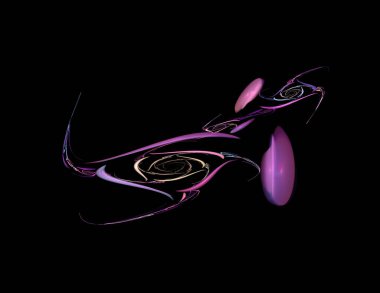 Siyah Renk Üzerine Bir Dijital Fraktal Resmi