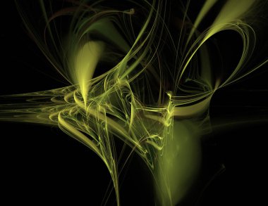 Siyah Renk Üzerine Bir Dijital Fraktal Resmi