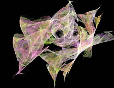 Siyah Renk Üzerine Bir Dijital Fraktal Resmi