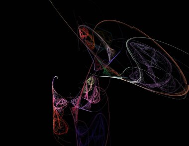 Siyah Renk Üzerine Bir Dijital Fraktal Resmi