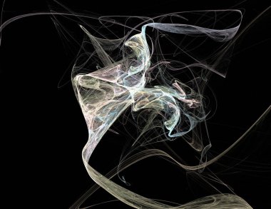 Siyah Renk Üzerine Bir Dijital Fraktal Resmi