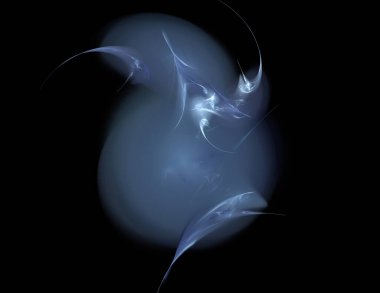 Siyah Renk Üzerine Bir Dijital Fraktal Resmi