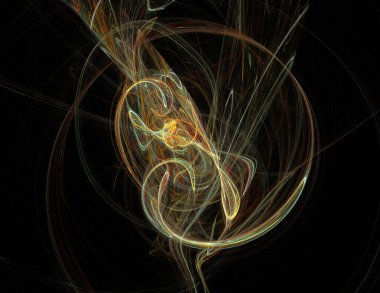 Siyah Renk Üzerine Bir Dijital Fraktal Resmi