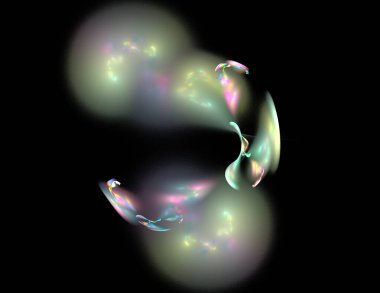 Siyah Renk Üzerine Bir Dijital Fraktal Resmi