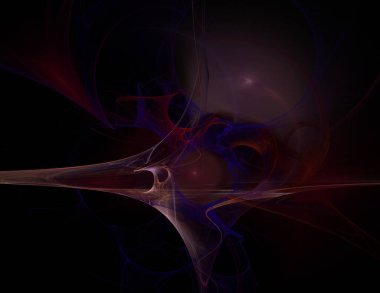 Siyah Renk Üzerine Bir Dijital Fraktal Resmi