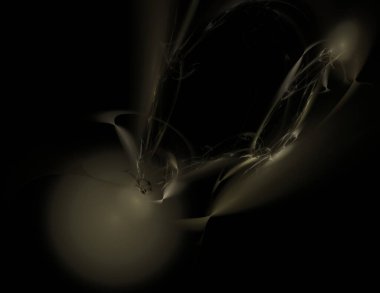 Siyah Renk Üzerine Bir Dijital Fraktal Resmi