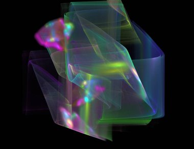 Siyah Renk Üzerine Bir Dijital Fraktal Resmi