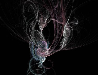 Siyah Renk Üzerine Bir Dijital Fraktal Resmi