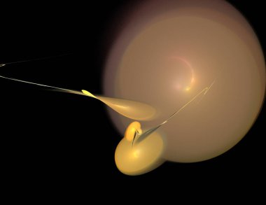 Siyah Renk Üzerine Bir Dijital Fraktal Resmi