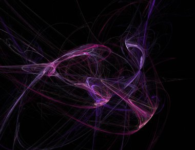 Siyah Renk Üzerine Bir Dijital Fraktal Resmi