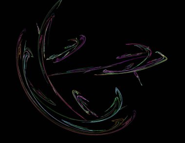 Siyah Renk Üzerine Bir Dijital Fraktal Resmi