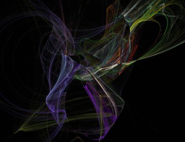 Siyah Renk Üzerine Bir Dijital Fraktal Resmi