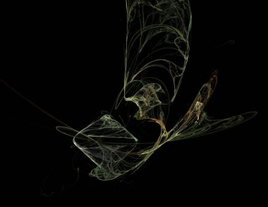 Siyah Renk Üzerine Bir Dijital Fraktal Resmi