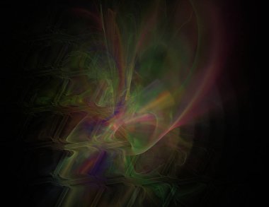 Siyah Renk Üzerine Bir Dijital Fraktal Resmi