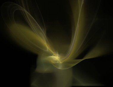 Siyah Renk Üzerine Bir Dijital Fraktal Resmi