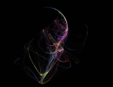 Siyah Renk Üzerine Bir Dijital Fraktal Resmi