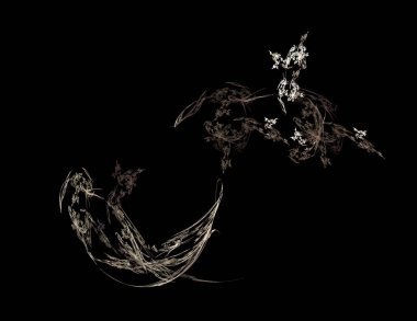 Siyah Renk Üzerine Bir Dijital Fraktal Resmi