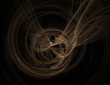 Siyah Renk Üzerine Bir Dijital Fraktal Resmi