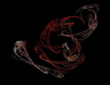 Siyah Renk Üzerine Bir Dijital Fraktal Resmi