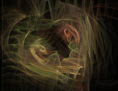 Siyah Renk Üzerine Bir Dijital Fraktal Resmi