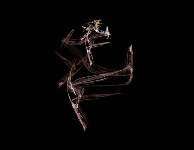 Siyah Renk Üzerine Bir Dijital Fraktal Resmi