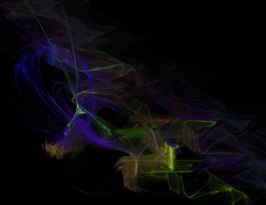 Siyah Renk Üzerine Bir Dijital Fraktal Resmi