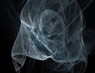 Siyah Renk Üzerine Bir Dijital Fraktal Resmi