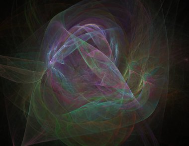 Siyah Renk Üzerine Bir Dijital Fraktal Resmi