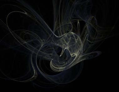 Siyah Renk Üzerine Bir Dijital Fraktal Resmi