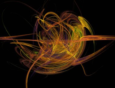 Siyah Renk Üzerine Bir Dijital Fraktal Resmi