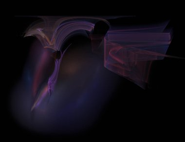 Siyah Renk Üzerine Bir Dijital Fraktal Resmi