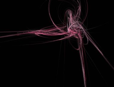 Siyah Renk Üzerine Bir Dijital Fraktal Resmi