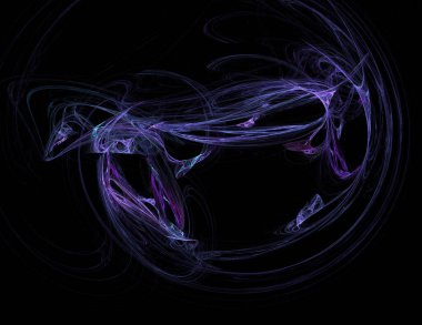 Siyah Renk Üzerine Bir Dijital Fraktal Resmi