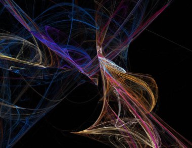 Siyah Renk Üzerine Bir Dijital Fraktal Resmi