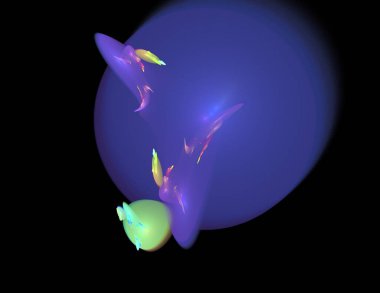 Siyah Renk Üzerine Bir Dijital Fraktal Resmi