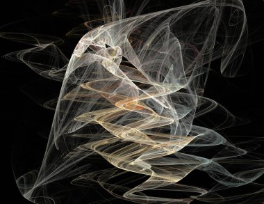 Siyah Renk Üzerine Bir Dijital Fraktal Resmi