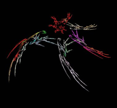 Dijital fraktal resimlerinden birinin resmi