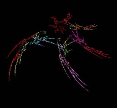 Dijital fraktal resimlerinden birinin resmi