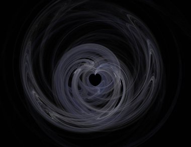 Siyah Renk Üzerine Bir Dijital Fraktal Resmi