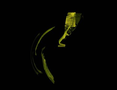 Siyah Renk Üzerine Bir Dijital Fraktal Resmi