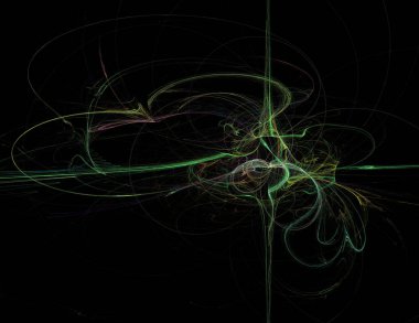 Siyah Renk Üzerine Bir Dijital Fraktal Resmi