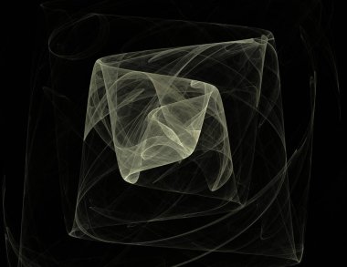 Siyah Renk Üzerine Bir Dijital Fraktal Resmi