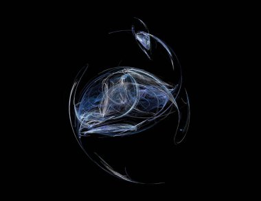 Siyah Renk Üzerine Bir Dijital Fraktal Resmi