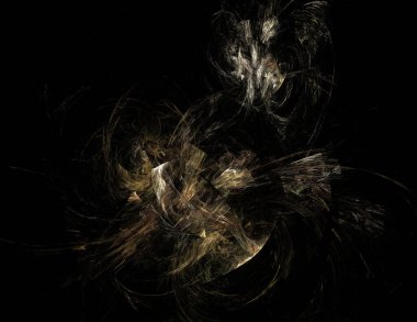 Siyah Renk Üzerine Bir Dijital Fraktal Resmi