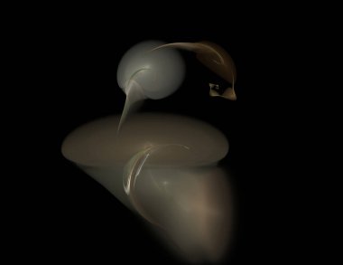 Siyah Renk Üzerine Bir Dijital Fraktal Resmi