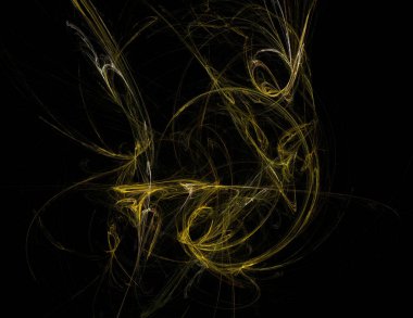 Siyah Renk Üzerine Bir Dijital Fraktal Resmi